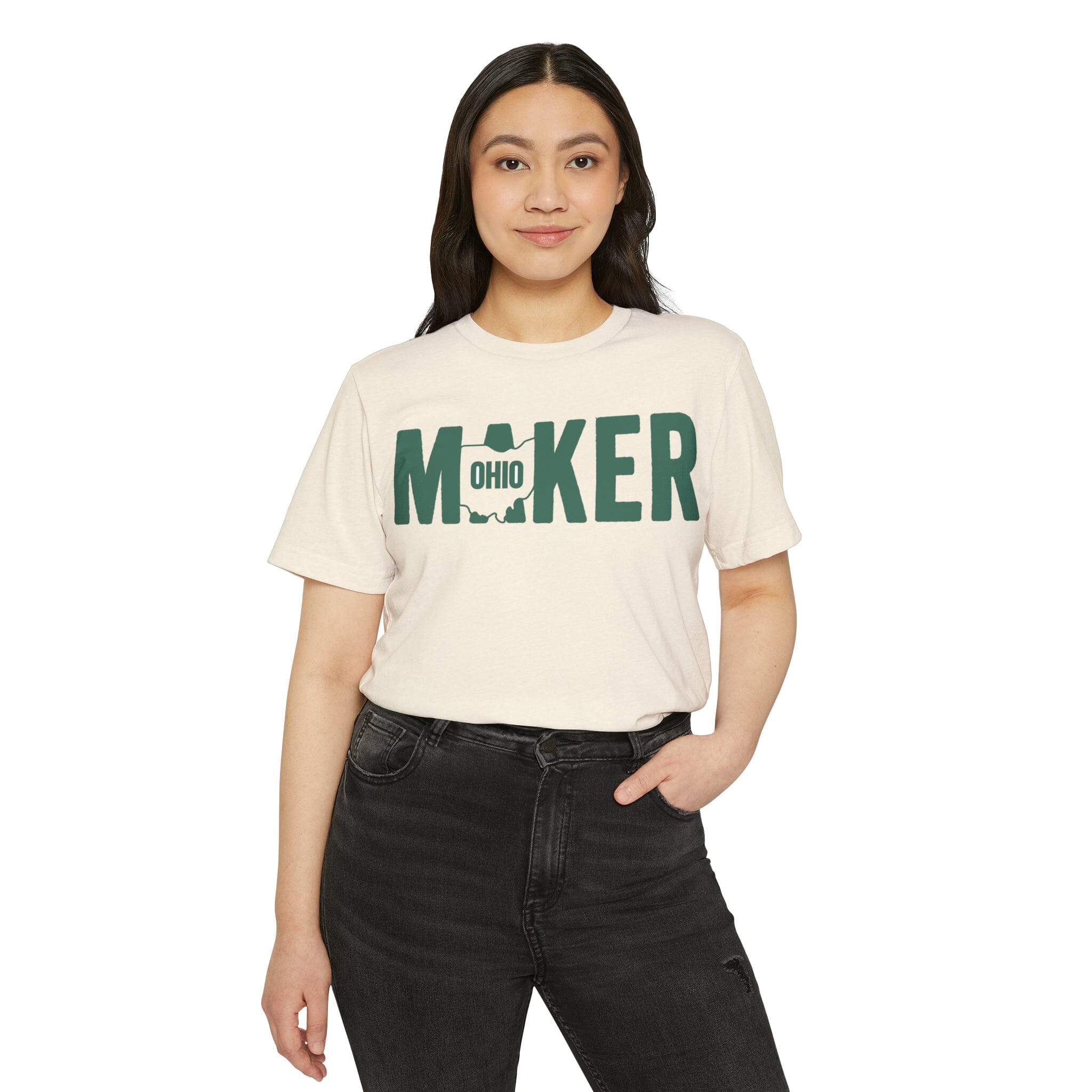 Ohio Maker Recycled Organic T-Shirt T-Shirt Printify Heather Natural XS 