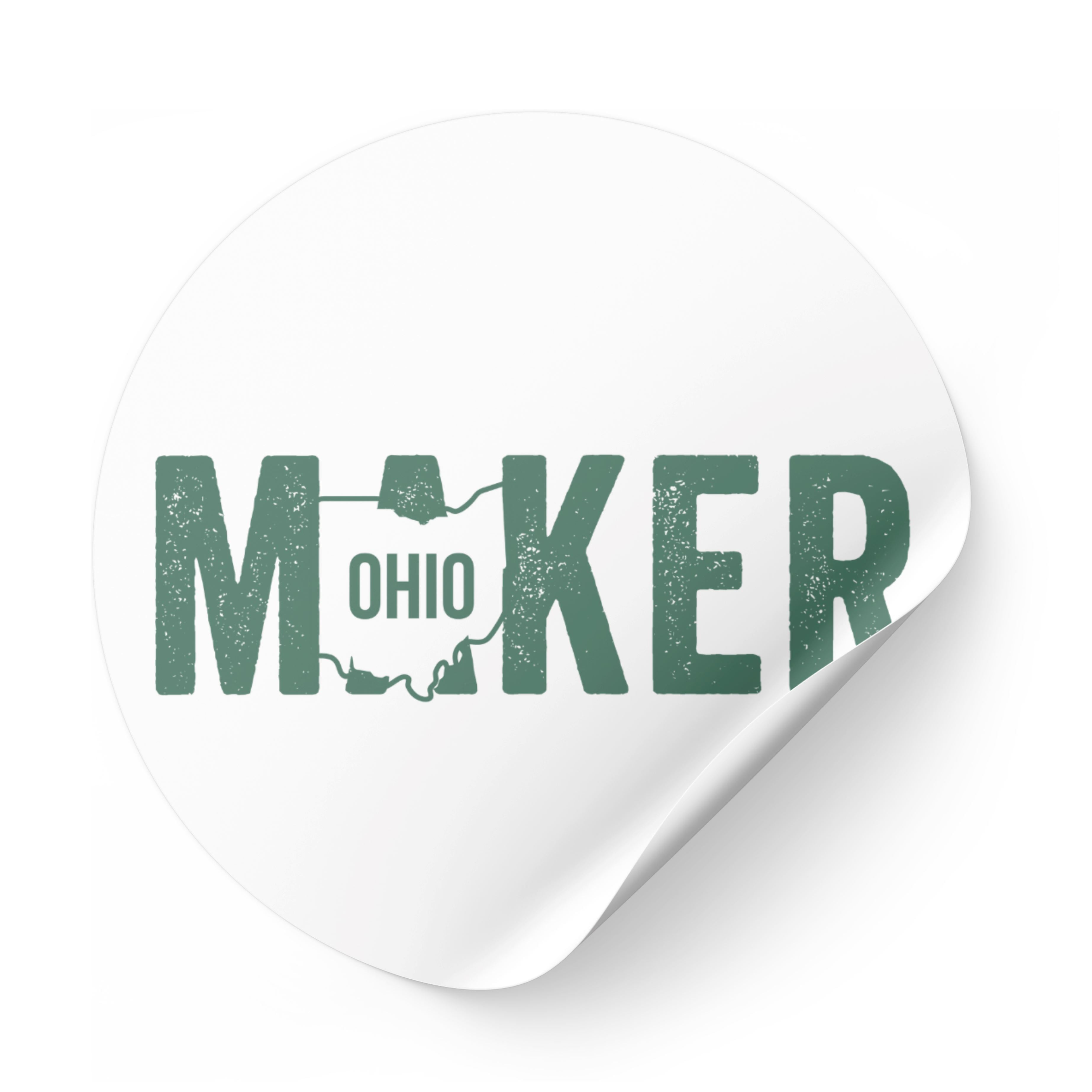 Ohio Maker Round Sticker Paper products Printify 