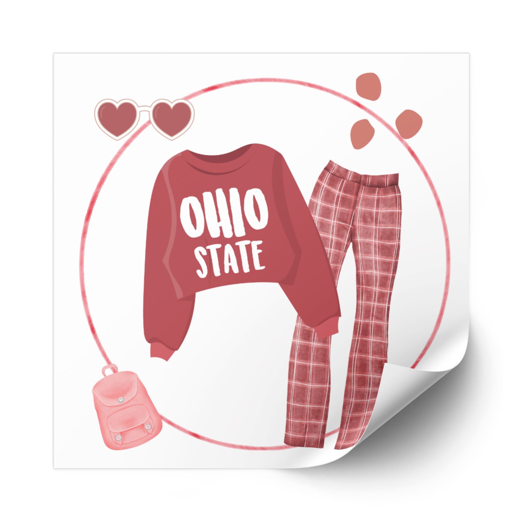 Ohio State Style Sticker Paper products Printify 