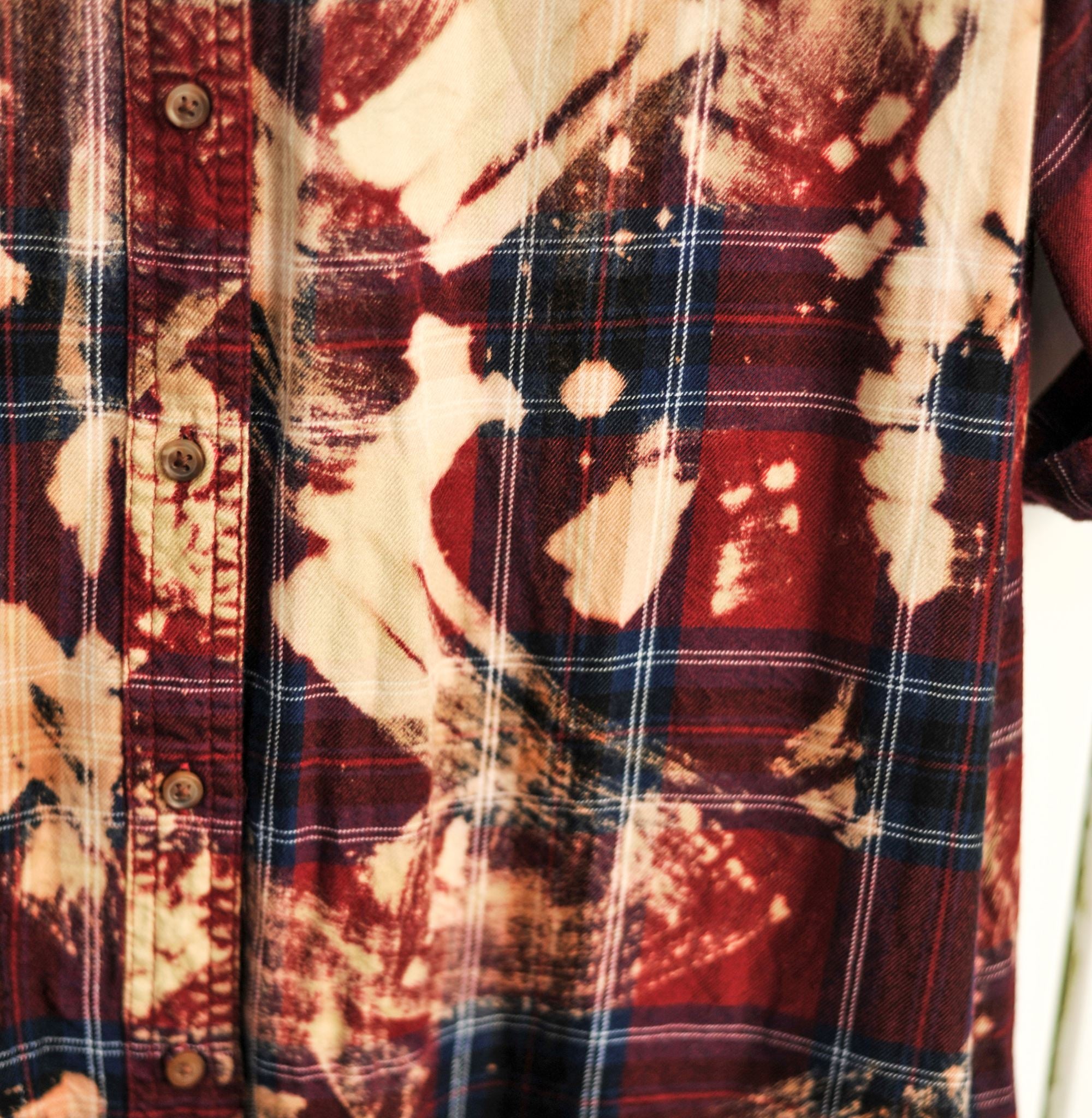 Bleached Flannel Shirts & Tops Lara Dee Artistry