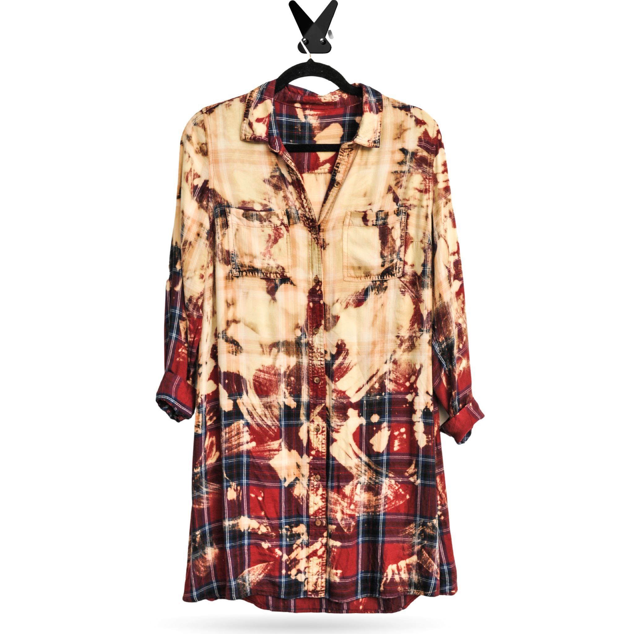 Bleached Flannel Shirts & Tops Lara Dee Artistry