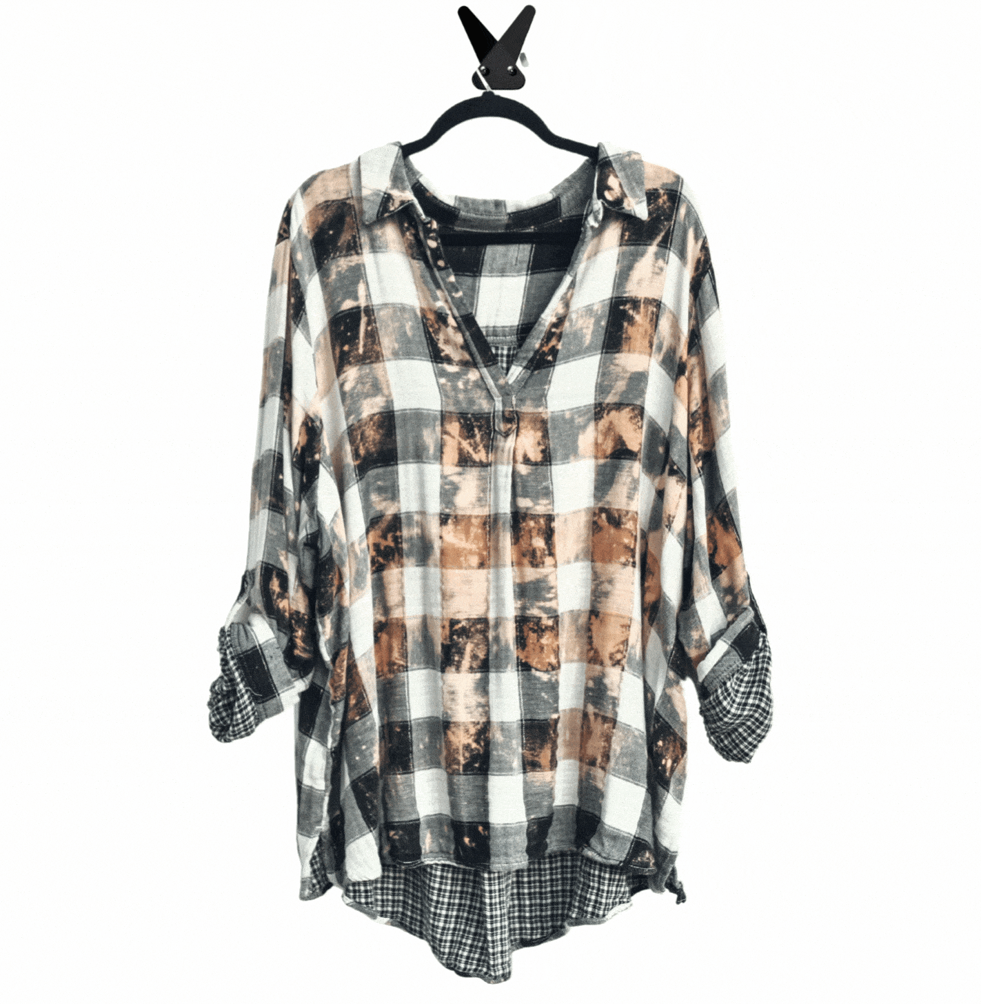 Bleached Flannel Shirts & Tops Lara Dee Artistry