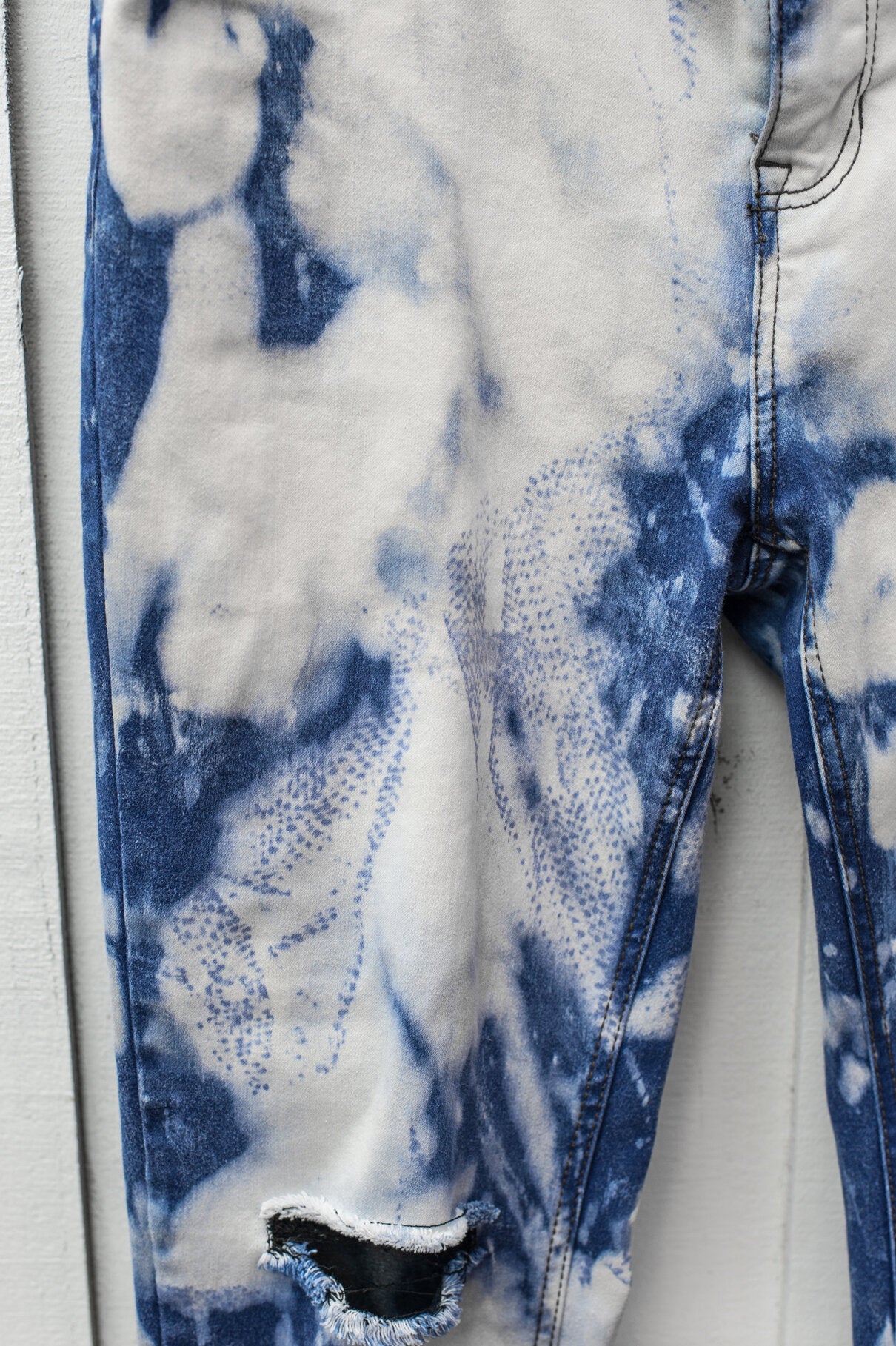 Rework Blue Painted Jeans Lara Dee Artistry 