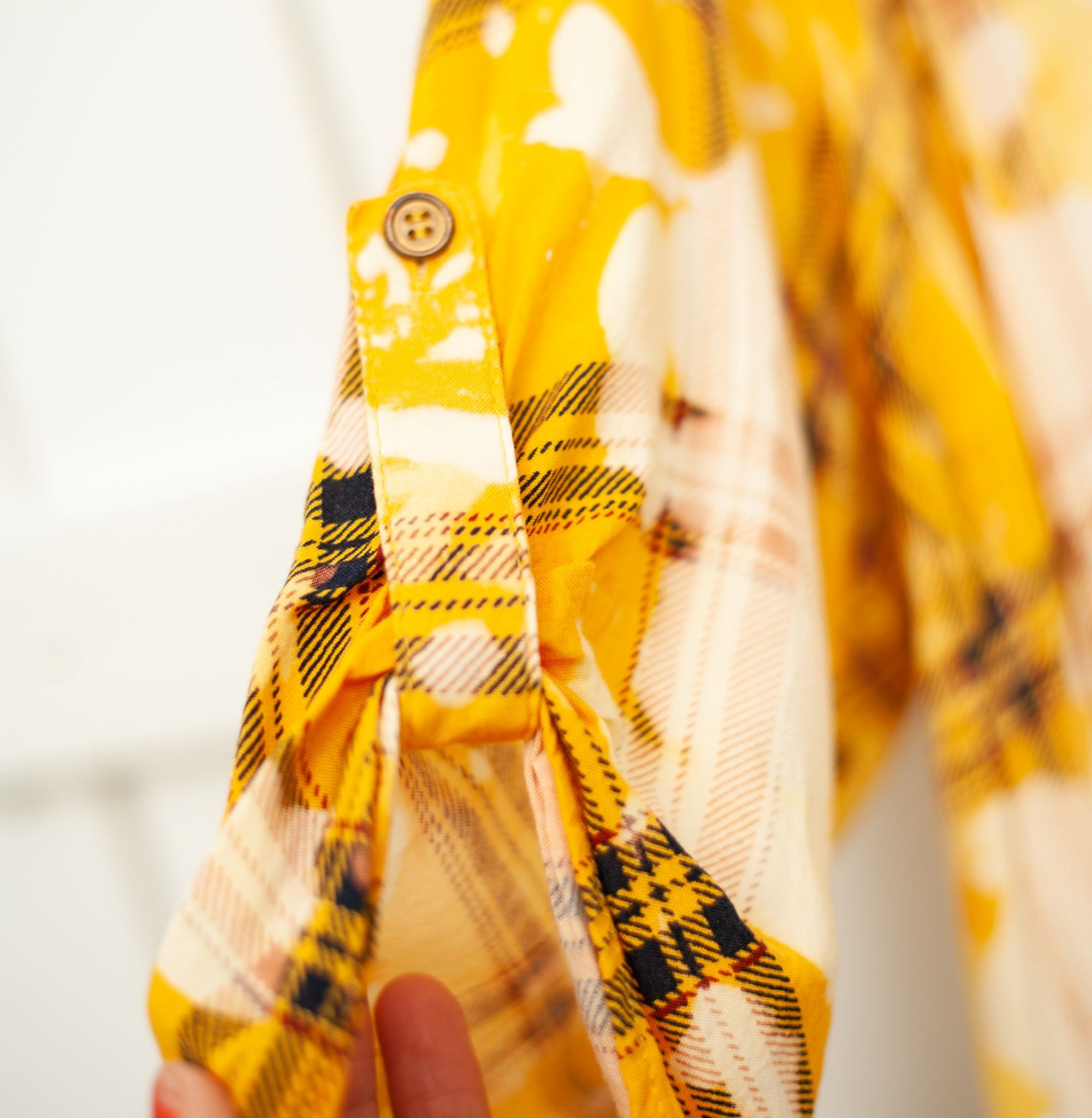 Rework Mustard Yellow Bleached Flannel Shirts & Tops Lara Dee Artistry 