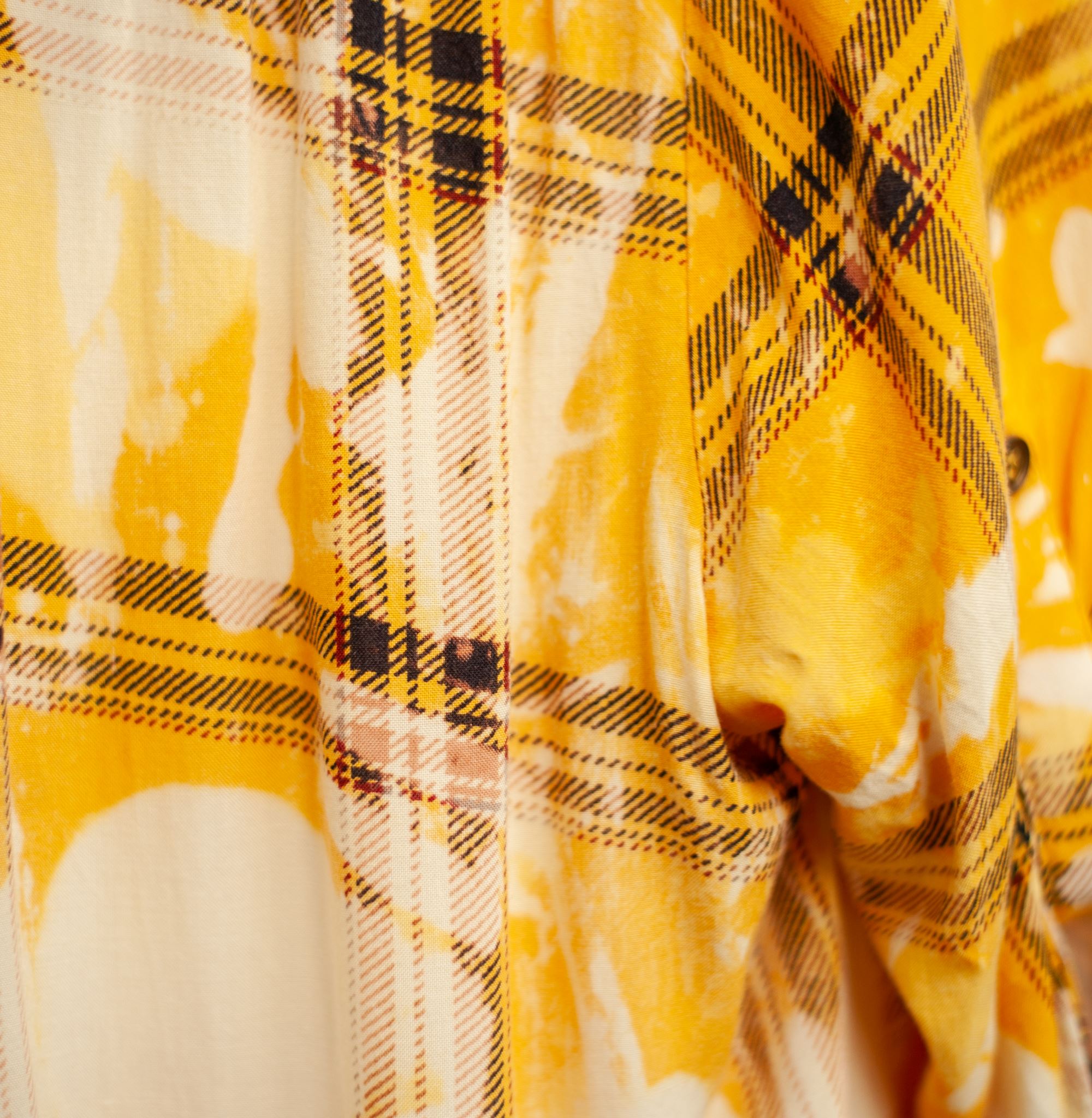 Rework Mustard Yellow Bleached Flannel Shirts & Tops Lara Dee Artistry 