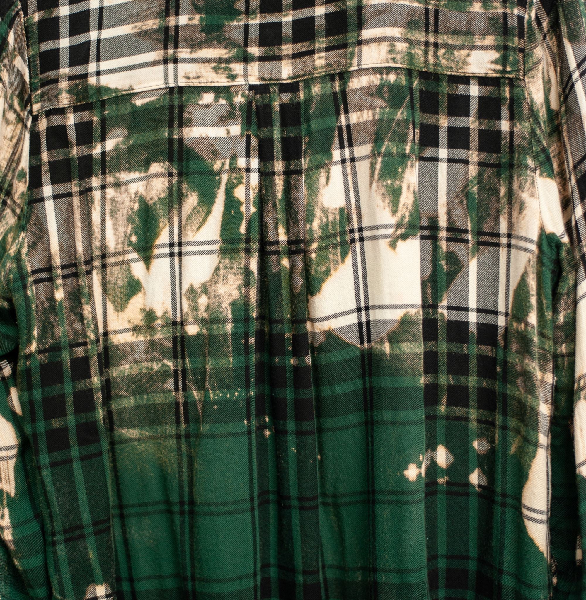 Rework Painters Green Bleached Soft Flannel Shirts & Tops Lara Dee Artistry 