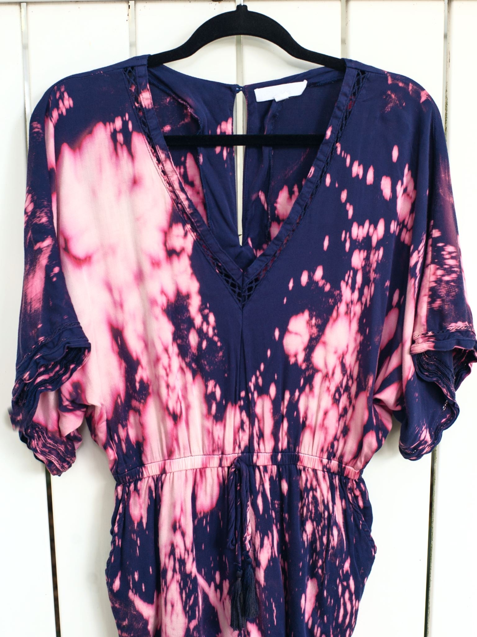 Rework Splatter Navy Romper Lara Dee Artistry 